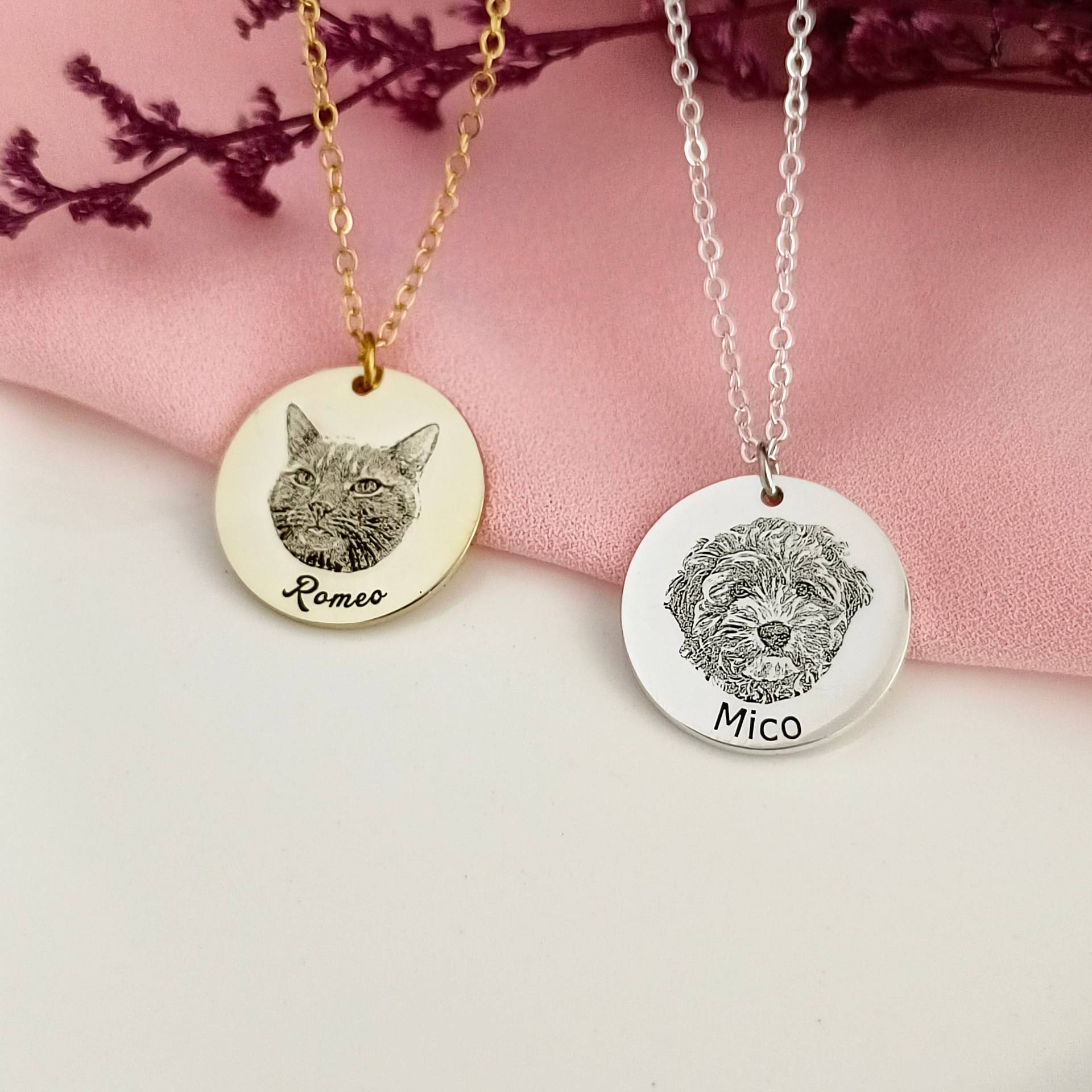 Stainless steel cat and dog photo pattern marked stainless steel 18mm round plate commemorative pet tag