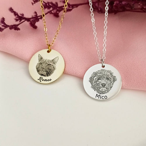 Stainless steel cat and dog photo pattern marked stainless steel 18mm round plate commemorative pet tag