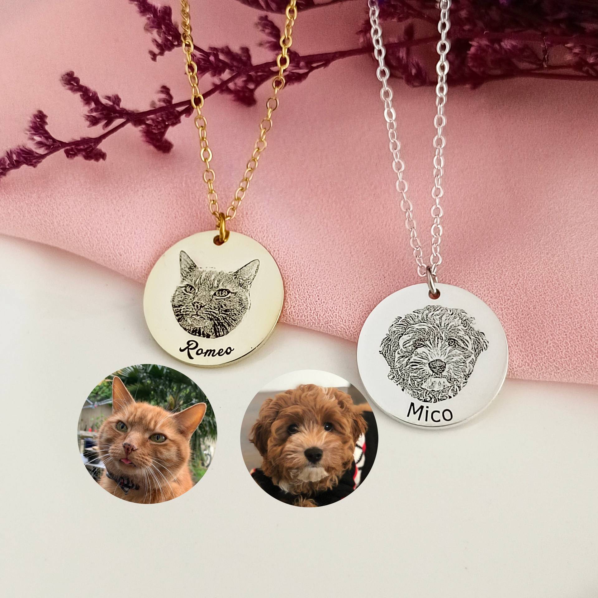 Stainless steel cat and dog photo pattern marked stainless steel 18mm round plate commemorative pet tag