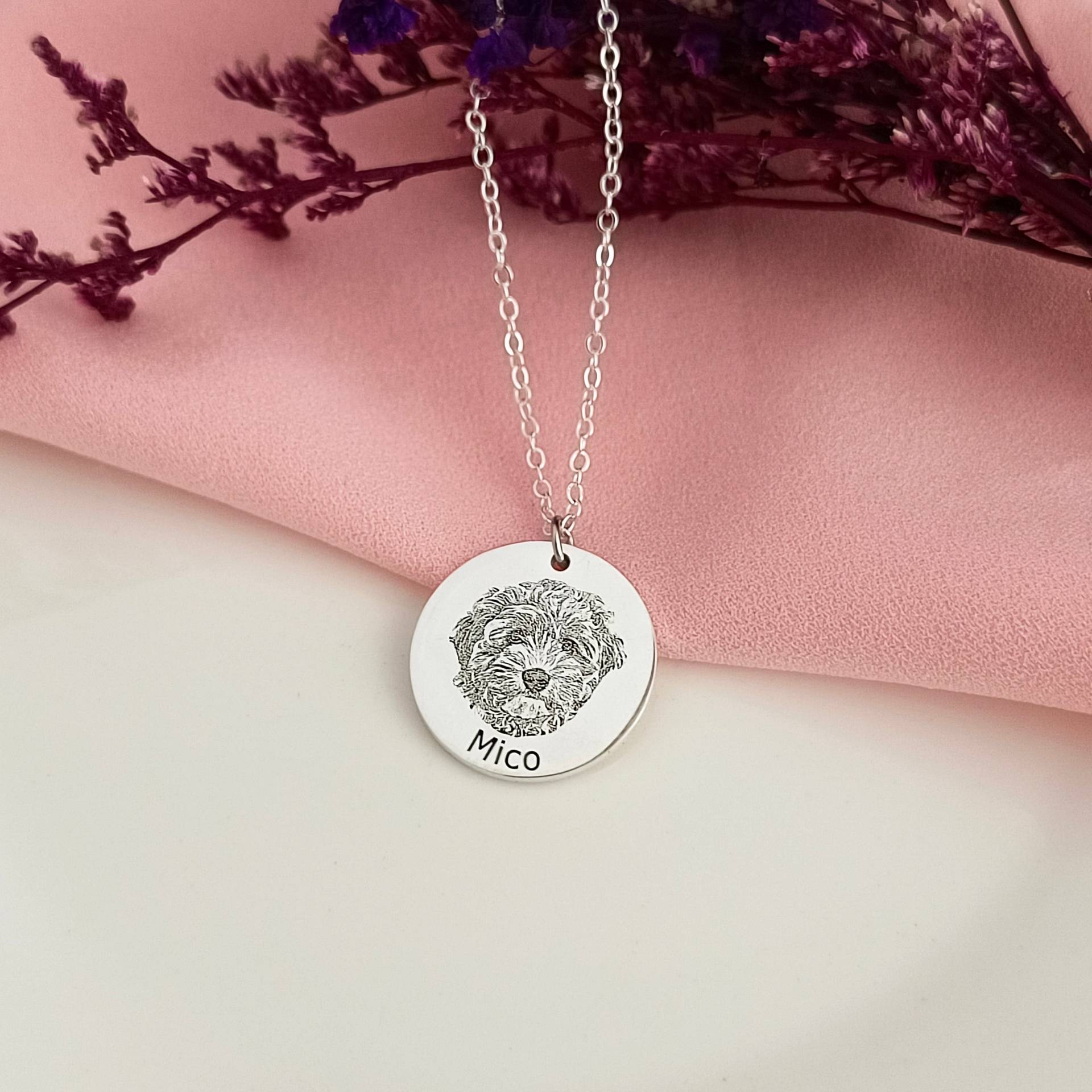 Stainless steel cat and dog photo pattern marked stainless steel 18mm round plate commemorative pet tag