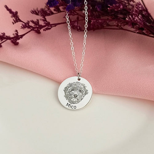 Stainless steel cat and dog photo pattern marked stainless steel 18mm round plate commemorative pet tag