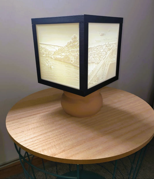 Candeeiro personalizado com 4 fotos/imagens