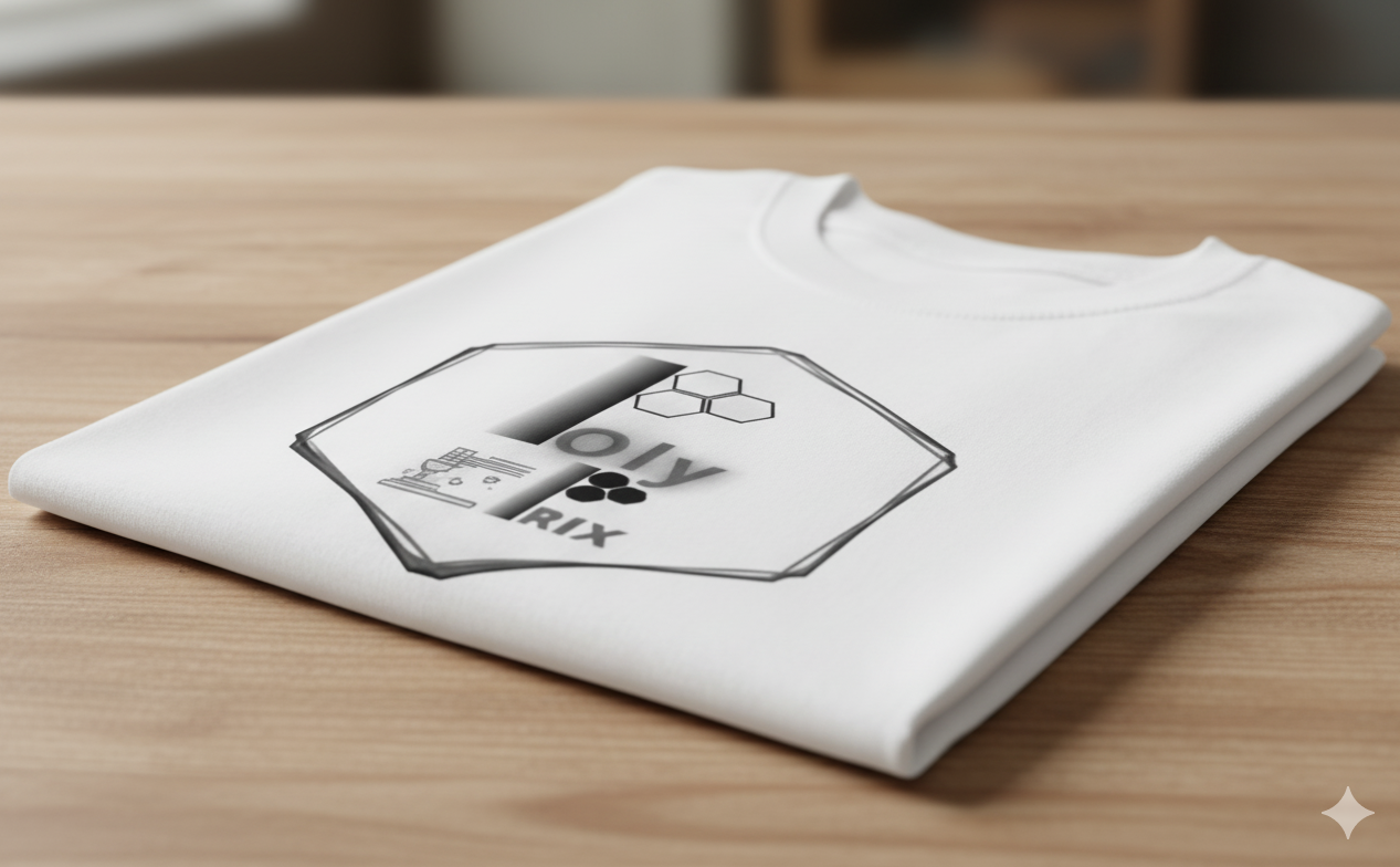 T-shirt personalizada com logo Polyprix - estampagem DTF