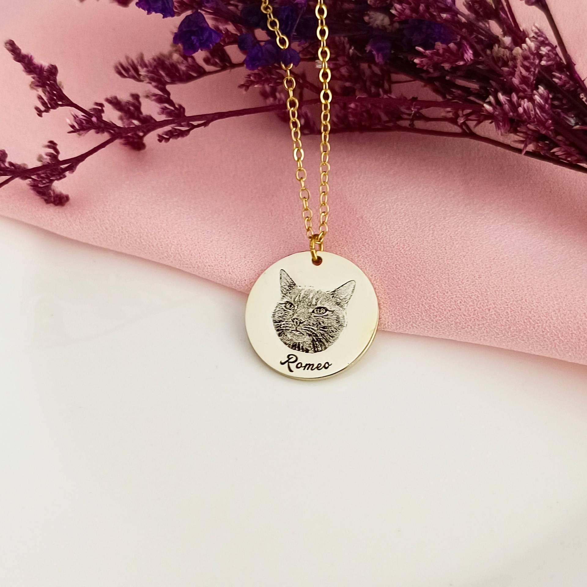 Stainless steel cat and dog photo pattern marked stainless steel 18mm round plate commemorative pet tag